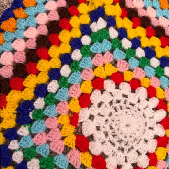 Handmade Crochet Rainbow Granny Square Panel - Picture 3 of 4